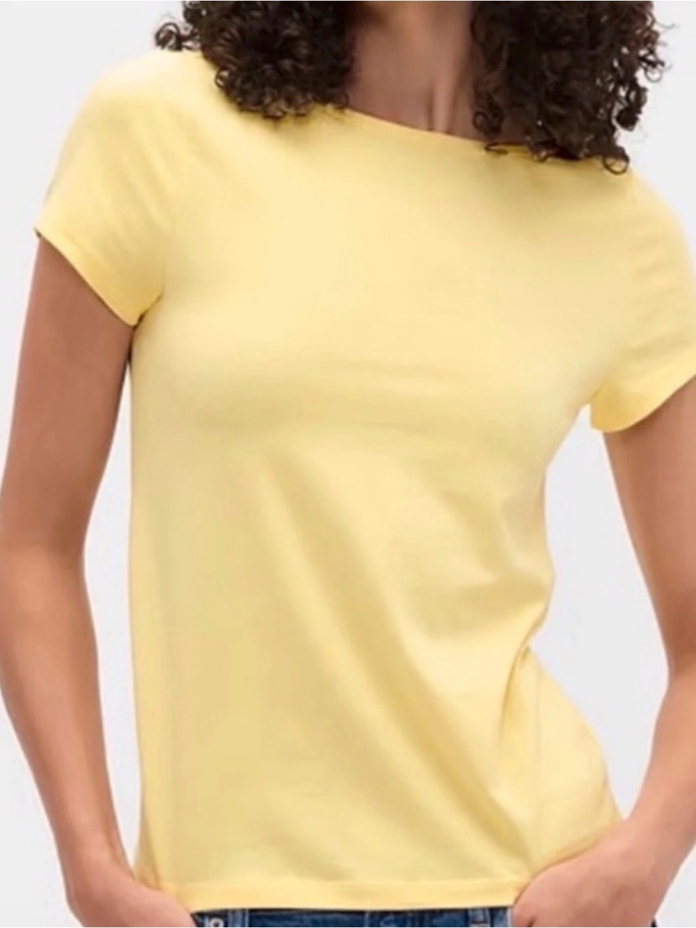 Gap  Factory Boatneck Open-Back T-Shirt Yellow XXL